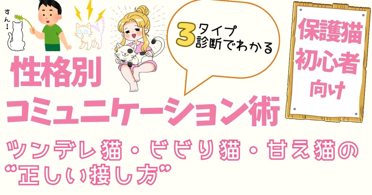 保護猫初心者向け 性格別コミュニケーション術｜3タイプ診断でわかるツンデレ猫・ビビり猫・甘え猫の“正しい接し方”