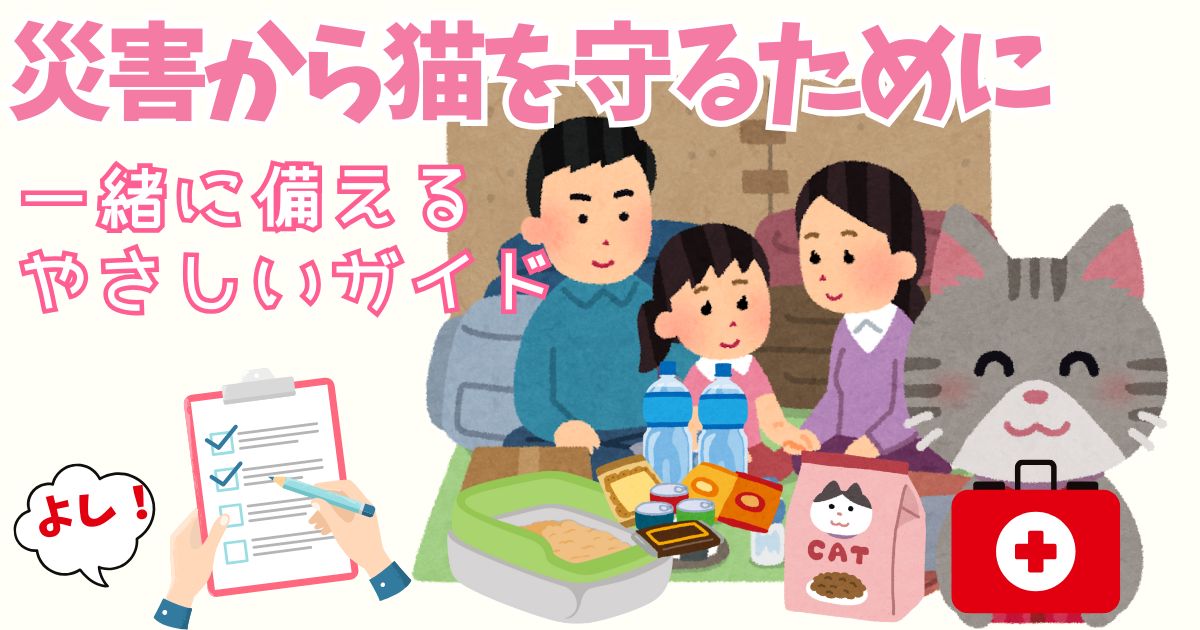 災害への備えをテーマにした、保護猫との防災ガイド記事のイメージ写真